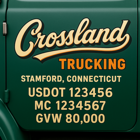Custom Truck Door Lettering Decal Sticker Signs for US DOT Compliance | Custom USDOT Signs For Compliance | Add Your DOT, MC, GVW, CA, KYU, VIN Or Any Regulation Numbers You Need (Set of 2)