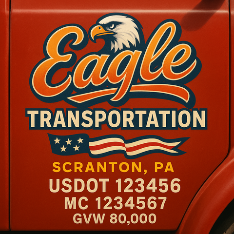 Custom Truck Door Lettering Decal Sticker Signs for US DOT Compliance | Custom USDOT Signs For Compliance | Add Your DOT, MC, GVW, CA, KYU, VIN Or Any Regulation Numbers You Need (Set of 2)