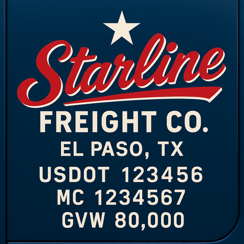 Custom Truck Door Lettering Decal Sticker Signs for US DOT Compliance | Custom USDOT Signs For Compliance | Add Your DOT, MC, GVW, CA, KYU, VIN Or Any Regulation Numbers You Need (Set of 2)