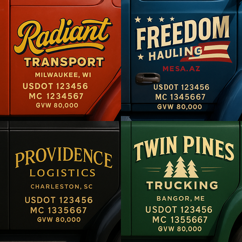 Custom Truck Door Lettering Decal Sticker Signs for US DOT Compliance | Custom USDOT Signs For Compliance | Add Your DOT, MC, GVW, CA, KYU, VIN Or Any Regulation Numbers You Need (Set of 2)