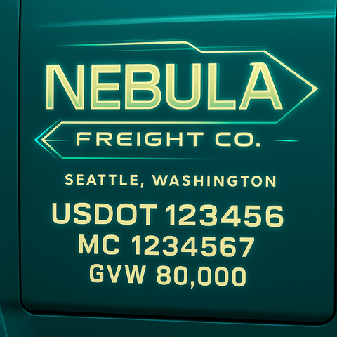 Custom Truck Door Lettering Decal Sticker Signs for US DOT Compliance | Custom USDOT Signs For Compliance | Add Your DOT, MC, GVW, CA, KYU, VIN Or Any Regulation Numbers You Need (Set of 2)