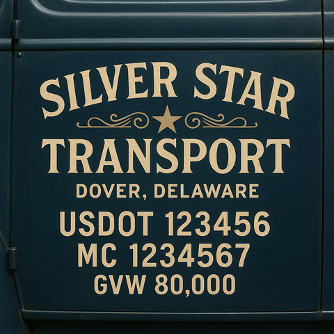 Custom Truck Door Lettering Decal Sticker Signs for US DOT Compliance | Custom USDOT Signs For Compliance | Add Your DOT, MC, GVW, CA, KYU, VIN Or Any Regulation Numbers You Need (Set of 2)