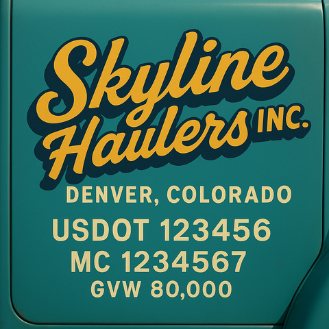 Custom Truck Door Lettering Decal Sticker Signs for US DOT Compliance | Custom USDOT Signs For Compliance | Add Your DOT, MC, GVW, CA, KYU, VIN Or Any Regulation Numbers You Need (Set of 2)