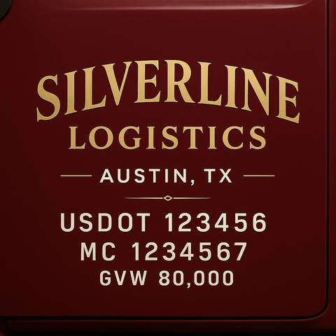 Custom Truck Door Lettering Decal Sticker Signs for US DOT Compliance | Custom USDOT Signs For Compliance | Add Your DOT, MC, GVW, CA, KYU, VIN Or Any Regulation Numbers You Need (Set of 2)
