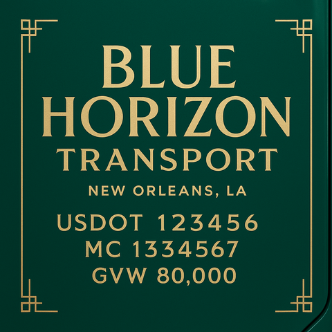 Custom Truck Door Lettering Decal Sticker Signs for US DOT Compliance | Custom USDOT Signs For Compliance | Add Your DOT, MC, GVW, CA, KYU, VIN Or Any Regulation Numbers You Need (Set of 2)