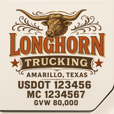 Custom Truck Door Lettering Decal Sticker Signs for US DOT Compliance | Custom USDOT Signs For Compliance | Add Your DOT, MC, GVW, CA, KYU, VIN Or Any Regulation Numbers You Need (Set of 2)