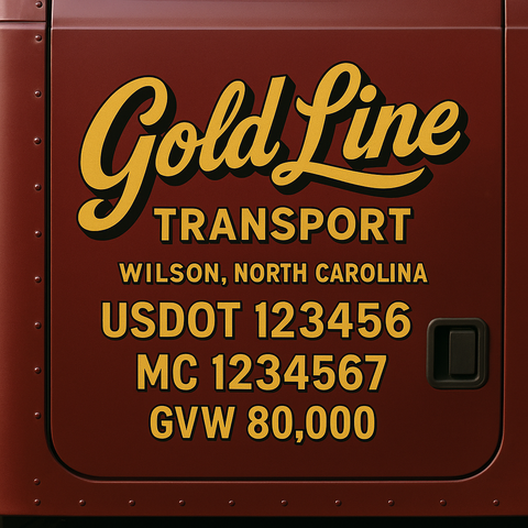Custom Truck Door Lettering Decal Sticker Signs for US DOT Compliance | Custom USDOT Signs For Compliance | Add Your DOT, MC, GVW, CA, KYU, VIN Or Any Regulation Numbers You Need (Set of 2)