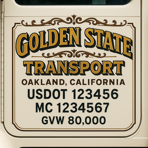Custom Truck Door Lettering Decal Sticker Signs for US DOT Compliance | Custom USDOT Signs For Compliance | Add Your DOT, MC, GVW, CA, KYU, VIN Or Any Regulation Numbers You Need (Set of 2)