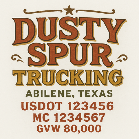 Custom Truck Door Lettering Decal Sticker Signs for US DOT Compliance | Custom USDOT Signs For Compliance | Add Your DOT, MC, GVW, CA, KYU, VIN Or Any Regulation Numbers You Need (Set of 2)