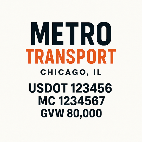 Custom Truck Door Lettering Decal Sticker Signs for US DOT Compliance | Custom USDOT Signs For Compliance | Add Your DOT, MC, GVW, CA, KYU, VIN Or Any Regulation Numbers You Need (Set of 2)