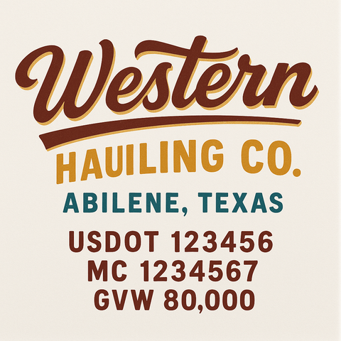 Custom Truck Door Lettering Decal Sticker Signs for US DOT Compliance | Custom USDOT Signs For Compliance | Add Your DOT, MC, GVW, CA, KYU, VIN Or Any Regulation Numbers You Need (Set of 2)