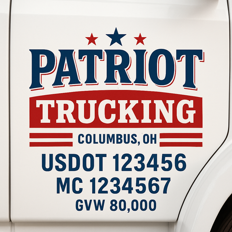 Custom Truck Door Lettering Decal Sticker Signs for US DOT Compliance | Custom USDOT Signs For Compliance | Add Your DOT, MC, GVW, CA, KYU, VIN Or Any Regulation Numbers You Need (Set of 2)
