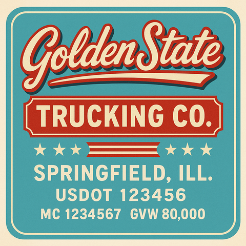 Custom Truck Door Lettering Decal Sticker Signs for US DOT Compliance | Custom USDOT Signs For Compliance | Add Your DOT, MC, GVW, CA, KYU, VIN Or Any Regulation Numbers You Need (Set of 2) (Copy)