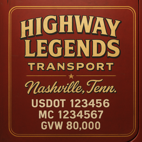 Custom Truck Door Lettering Decal Sticker Signs for US DOT Compliance | Custom USDOT Signs For Compliance | Add Your DOT, MC, GVW, CA, KYU, VIN Or Any Regulation Numbers You Need (Set of 2) (Copy)