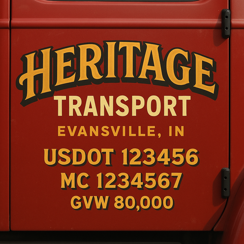 Custom Truck Door Lettering Decal Sticker Signs for US DOT Compliance | Custom USDOT Signs For Compliance | Add Your DOT, MC, GVW, CA, KYU, VIN Or Any Regulation Numbers You Need (Set of 2) (Copy)