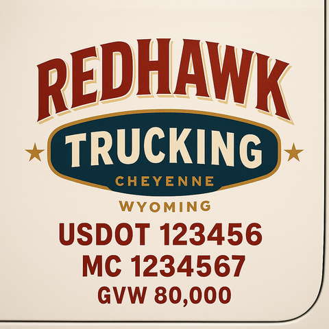 Custom Truck Door Lettering Decal Sticker Signs for US DOT Compliance | Custom USDOT Signs For Compliance | Add Your DOT, MC, GVW, CA, KYU, VIN Or Any Regulation Numbers You Need (Set of 2) (Copy)