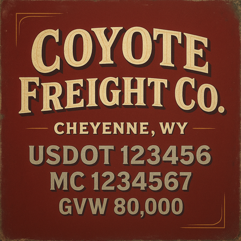 Custom Truck Door Lettering Decal Sticker Signs for US DOT Compliance | Custom USDOT Signs For Compliance | Add Your DOT, MC, GVW, CA, KYU, VIN Or Any Regulation Numbers You Need (Set of 2) (Copy)
