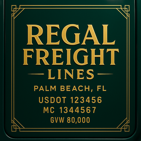 Custom Truck Door Lettering Decal Sticker Signs for US DOT Compliance | Custom USDOT Signs For Compliance | Add Your DOT, MC, GVW, CA, KYU, VIN Or Any Regulation Numbers You Need (Set of 2) (Copy)