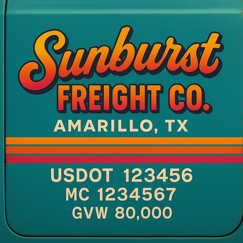 Custom Truck Door Lettering Decal Sticker Signs for US DOT Compliance | Custom USDOT Signs For Compliance | Add Your DOT, MC, GVW, CA, KYU, VIN Or Any Regulation Numbers You Need (Set of 2) (Copy)