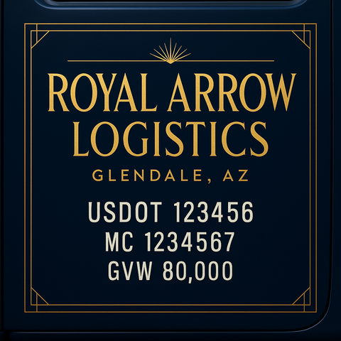 Custom Truck Door Lettering Decal Sticker Signs for US DOT Compliance | Custom USDOT Signs For Compliance | Add Your DOT, MC, GVW, CA, KYU, VIN Or Any Regulation Numbers You Need (Set of 2) (Copy)