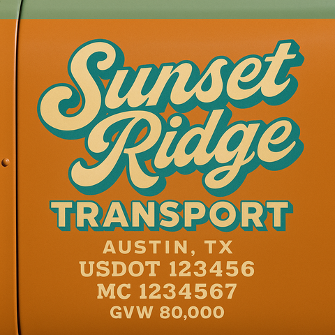 Custom Truck Door Lettering Decal Sticker Signs for US DOT Compliance | Custom USDOT Signs For Compliance | Add Your DOT, MC, GVW, CA, KYU, VIN Or Any Regulation Numbers You Need (Set of 2) (Copy)