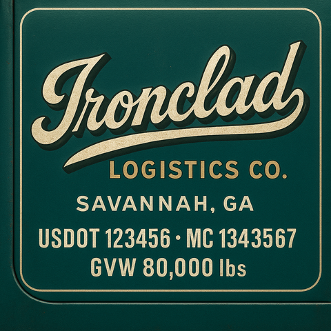 Custom Truck Door Lettering Decal Sticker Signs for US DOT Compliance | Custom USDOT Signs For Compliance | Add Your DOT, MC, GVW, CA, KYU, VIN Or Any Regulation Numbers You Need (Set of 2) (Copy)