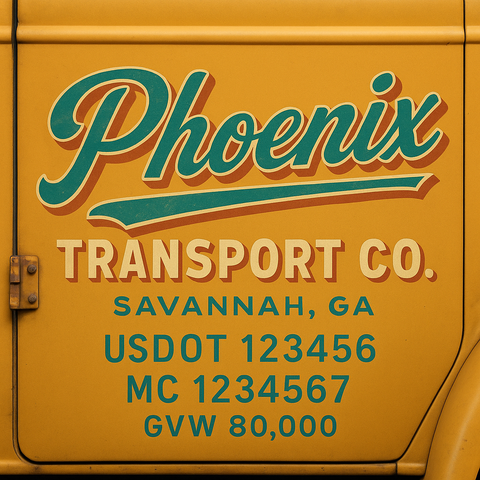 Custom Truck Door Lettering Decal Sticker Signs for US DOT Compliance | Custom USDOT Signs For Compliance | Add Your DOT, MC, GVW, CA, KYU, VIN Or Any Regulation Numbers You Need (Set of 2)