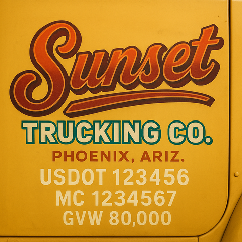 Custom Truck Door Lettering Decal Sticker Signs for US DOT Compliance | Custom USDOT Signs For Compliance | Add Your DOT, MC, GVW, CA, KYU, VIN Or Any Regulation Numbers You Need (Set of 2)