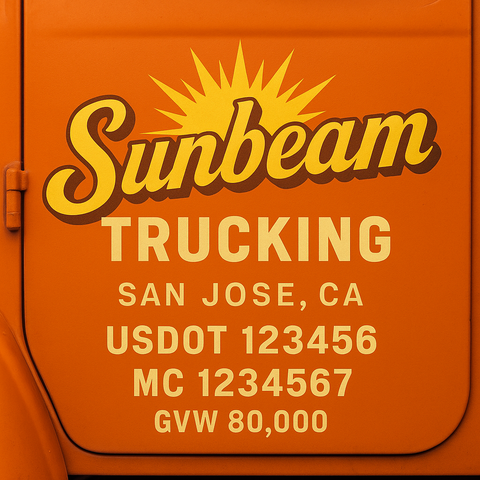 Custom Truck Door Lettering Decal Sticker Signs for US DOT Compliance | Custom USDOT Signs For Compliance | Add Your DOT, MC, GVW, CA, KYU, VIN Or Any Regulation Numbers You Need (Set of 2)