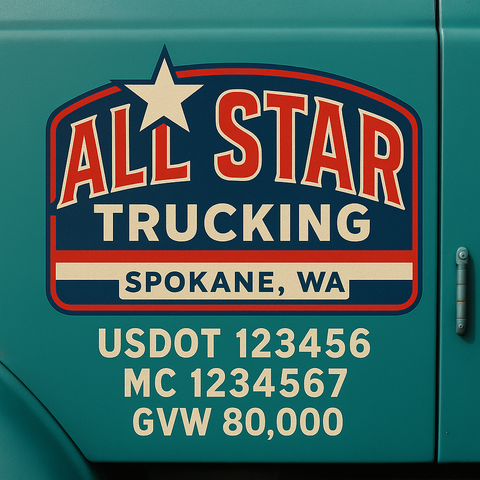 Custom Truck Door Lettering Decal Sticker Signs for US DOT Compliance | Custom USDOT Signs For Compliance | Add Your DOT, MC, GVW, CA, KYU, VIN Or Any Regulation Numbers You Need (Set of 2)