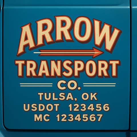 Custom Truck Door Lettering Decal Sticker Signs for US DOT Compliance | Custom USDOT Signs For Compliance | Add Your DOT, MC, GVW, CA, KYU, VIN Or Any Regulation Numbers You Need (Set of 2)
