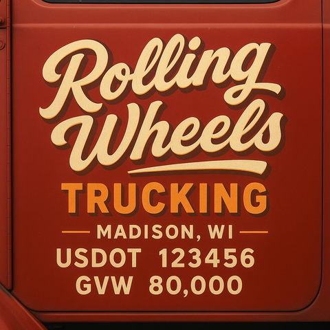 Custom Truck Door Lettering Decal Sticker Signs for US DOT Compliance | Custom USDOT Signs For Compliance | Add Your DOT, MC, GVW, CA, KYU, VIN Or Any Regulation Numbers You Need (Set of 2)