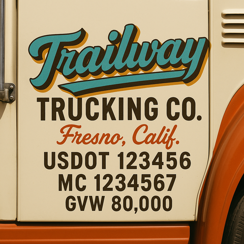 Custom Truck Door Lettering Decal Sticker Signs for US DOT Compliance | Custom USDOT Signs For Compliance | Add Your DOT, MC, GVW, CA, KYU, VIN Or Any Regulation Numbers You Need (Set of 2)