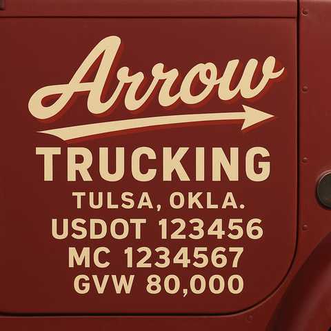 Custom Truck Door Lettering Decal Sticker Signs for US DOT Compliance | Custom USDOT Signs For Compliance | Add Your DOT, MC, GVW, CA, KYU, VIN Or Any Regulation Numbers You Need (Set of 2)