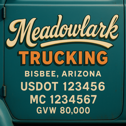 Custom Truck Door Lettering Decal Sticker Signs for US DOT Compliance | Custom USDOT Signs For Compliance | Add Your DOT, MC, GVW, CA, KYU, VIN Or Any Regulation Numbers You Need (Set of 2)