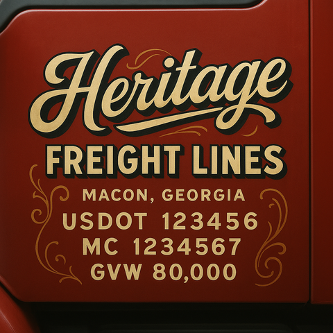 Custom Truck Door Lettering Decal Sticker Signs for US DOT Compliance | Custom USDOT Signs For Compliance | Add Your DOT, MC, GVW, CA, KYU, VIN Or Any Regulation Numbers You Need (Set of 2)