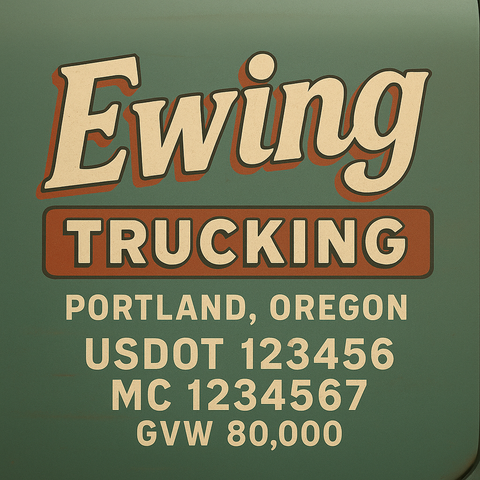 Custom Truck Door Lettering Decal Sticker Signs for US DOT Compliance | Custom USDOT Signs For Compliance | Add Your DOT, MC, GVW, CA, KYU, VIN Or Any Regulation Numbers You Need (Set of 2)