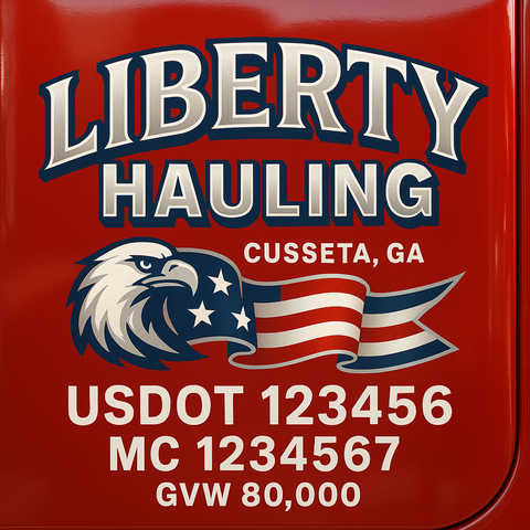 Custom Truck Door Lettering Decal Sticker Signs for US DOT Compliance | Custom USDOT Signs For Compliance | Add Your DOT, MC, GVW, CA, KYU, VIN Or Any Regulation Numbers You Need (Set of 2)