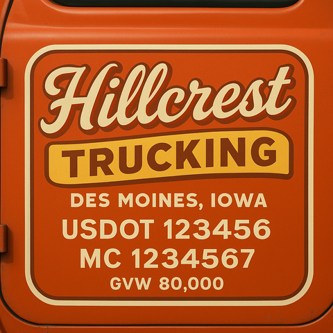 Custom Truck Door Lettering Decal Sticker Signs for US DOT Compliance | Custom USDOT Signs For Compliance | Add Your DOT, MC, GVW, CA, KYU, VIN Or Any Regulation Numbers You Need (Set of 2)