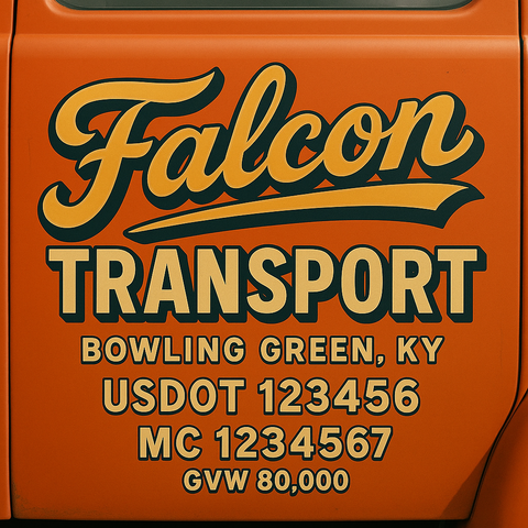 Custom Truck Door Lettering Decal Sticker Signs for US DOT Compliance | Custom USDOT Signs For Compliance | Add Your DOT, MC, GVW, CA, KYU, VIN Or Any Regulation Numbers You Need (Set of 2)