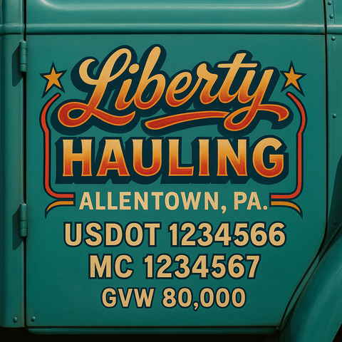 Custom Truck Door Lettering Decal Sticker Signs for US DOT Compliance | Custom USDOT Signs For Compliance | Add Your DOT, MC, GVW, CA, KYU, VIN Or Any Regulation Numbers You Need (Set of 2)