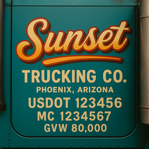 Custom Truck Door Lettering Decal Sticker Signs for US DOT Compliance | Custom USDOT Signs For Compliance | Add Your DOT, MC, GVW, CA, KYU, VIN Or Any Regulation Numbers You Need (Set of 2)