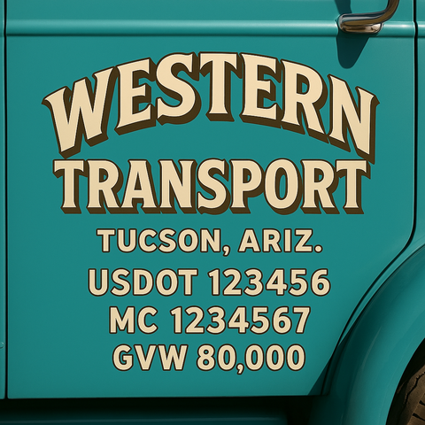 Custom Truck Door Lettering Decal Sticker Signs for US DOT Compliance | Custom USDOT Signs For Compliance | Add Your DOT, MC, GVW, CA, KYU, VIN Or Any Regulation Numbers You Need (Set of 2)