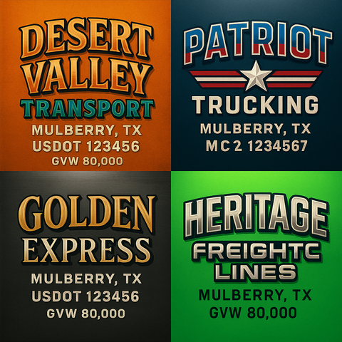 Custom Truck Door Lettering Decal Sticker Signs for US DOT Compliance | Custom USDOT Signs For Compliance | Add Your DOT, MC, GVW, CA, KYU, VIN Or Any Regulation Numbers You Need (Set of 2)
