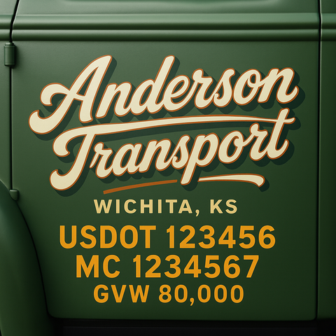 Custom Truck Door Lettering Decal Sticker Signs for US DOT Compliance | Custom USDOT Signs For Compliance | Add Your DOT, MC, GVW, CA, KYU, VIN Or Any Regulation Numbers You Need (Set of 2)