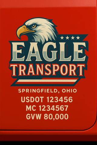 Custom Truck Door Lettering Decal Sticker Signs for US DOT Compliance | Custom USDOT Signs For Compliance | Add Your DOT, MC, GVW, CA, KYU, VIN Or Any Regulation Numbers You Need (Set of 2)