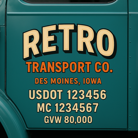 Custom Truck Door Lettering Decal Sticker Signs for US DOT Compliance | Custom USDOT Signs For Compliance | Add Your DOT, MC, GVW, CA, KYU, VIN Or Any Regulation Numbers You Need (Set of 2)