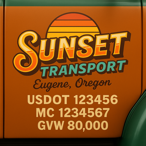 Custom Truck Door Lettering Decal Sticker Signs for US DOT Compliance | Custom USDOT Signs For Compliance | Add Your DOT, MC, GVW, CA, KYU, VIN Or Any Regulation Numbers You Need (Set of 2)