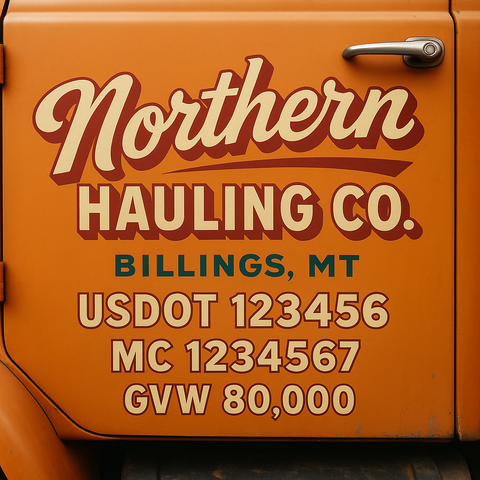 Custom Truck Door Lettering Decal Sticker Signs for US DOT Compliance | Custom USDOT Signs For Compliance | Add Your DOT, MC, GVW, CA, KYU, VIN Or Any Regulation Numbers You Need (Set of 2)