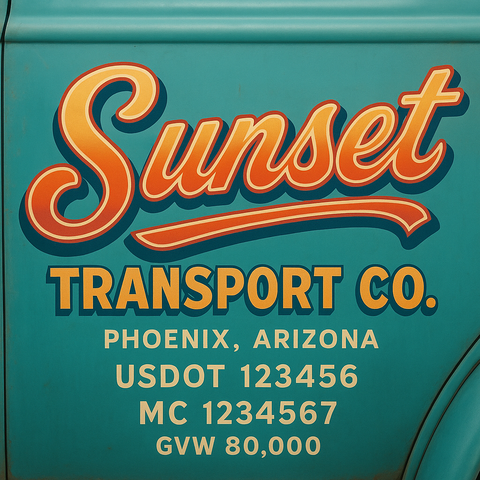 Custom Truck Door Lettering Decal Sticker Signs for US DOT Compliance | Custom USDOT Signs For Compliance | Add Your DOT, MC, GVW, CA, KYU, VIN Or Any Regulation Numbers You Need (Set of 2)
